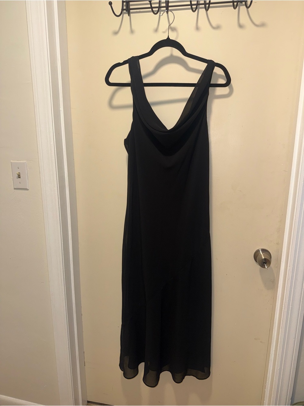 Abercrombie & Fitch black cowl neck midi dress